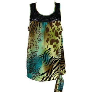 Women's XL Sleeveless Pullover Top Side Tie Detail Neckline Design By-Speeckles